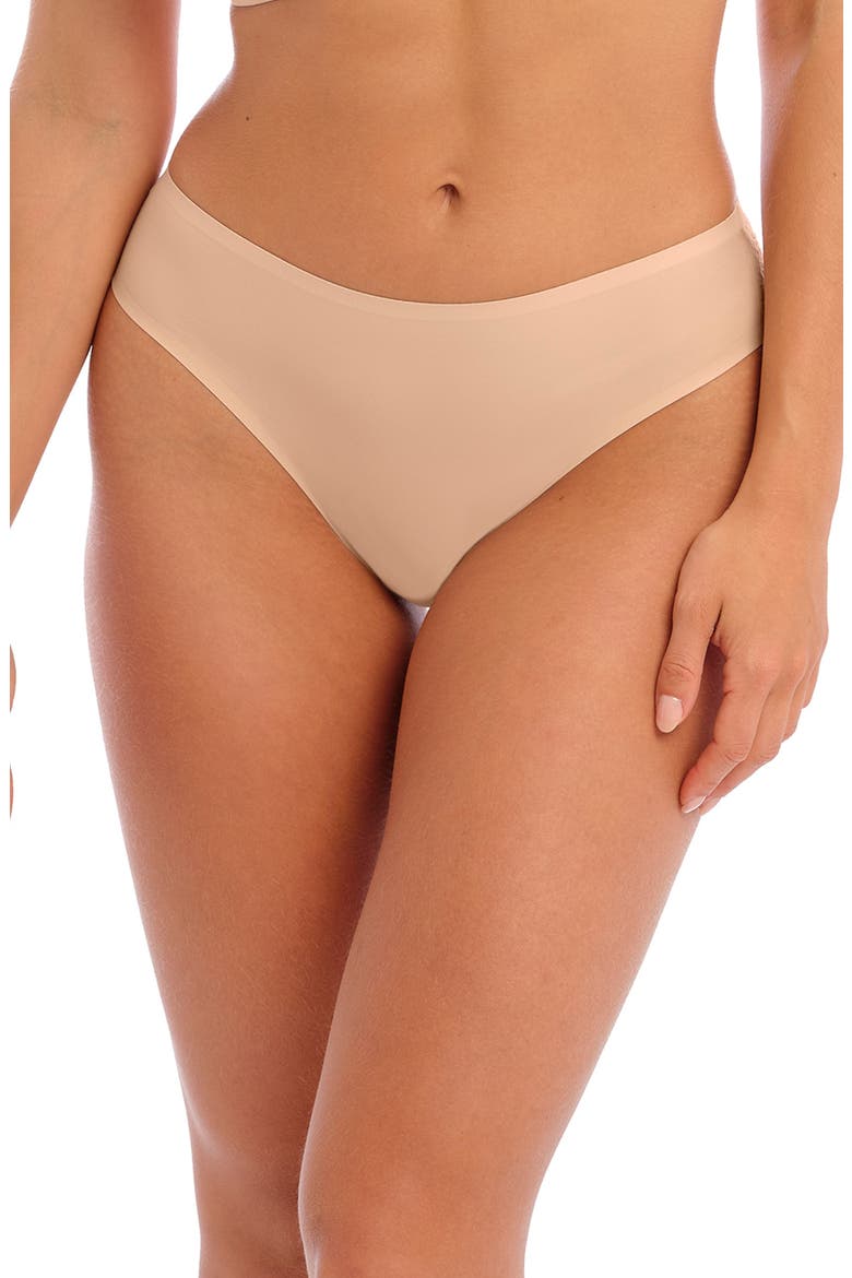 Smoothease Lace Invisible Stretch Thong, Main, color, NATURAL BEIGE
