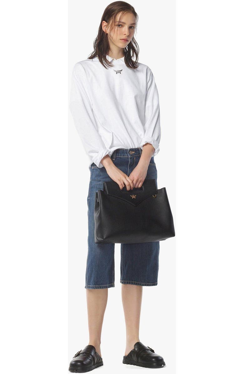 MCM Soft Diamond Shoulder Bag in Embossed Leather, Alternate, color,