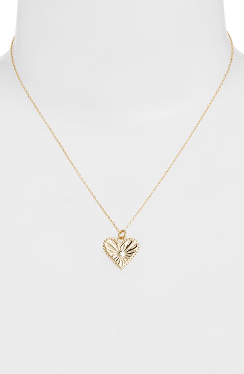 Argento Vivo Sterling Silver Heart Pendant Necklace In Gold