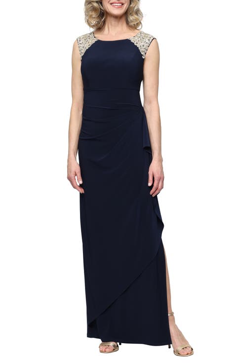 Gathered Lace Gown