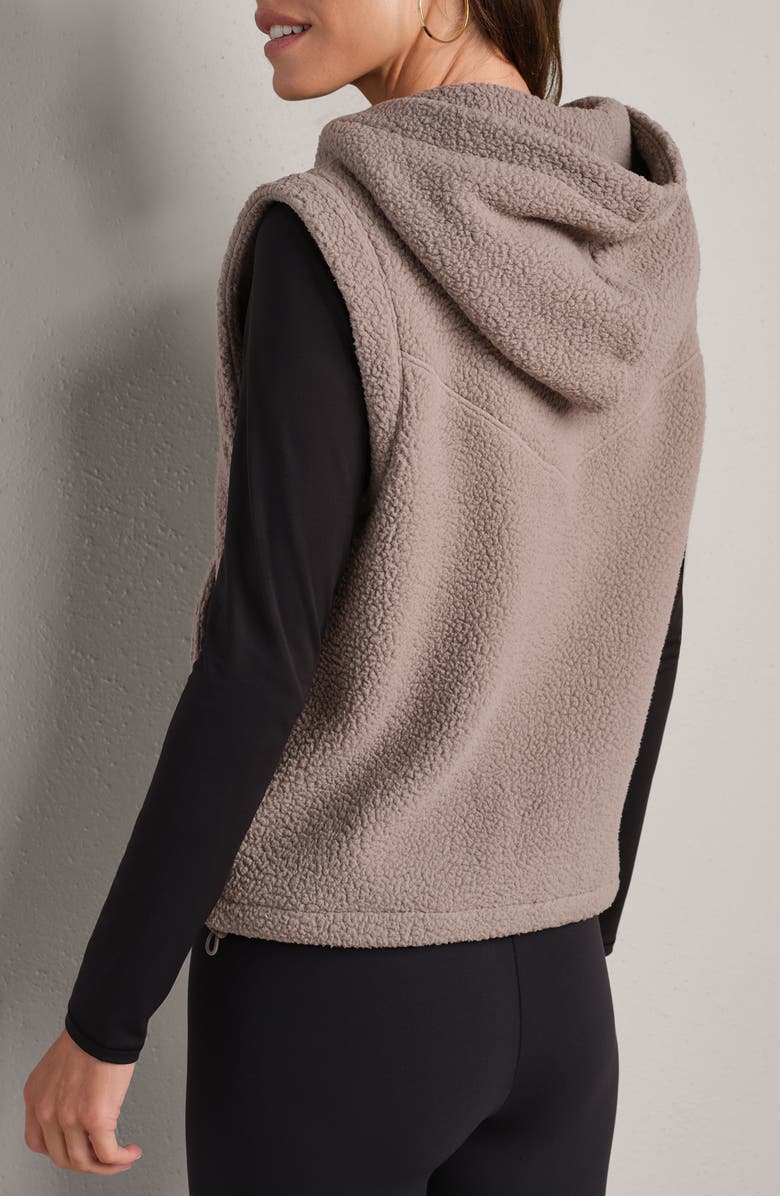 Rhone Aloft Fleece Hooded Vest, Alternate, color, Foggy Taupe