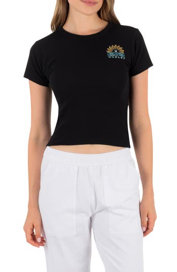 Hurley Fluid Graphic Baby Tee in Black at Nordstrom Rack, Size Medium