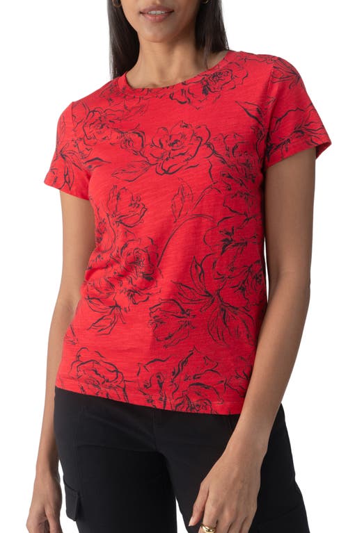 Sanctuary The Perfect Geo Print Cotton Blend Knit Top in Red Alert 