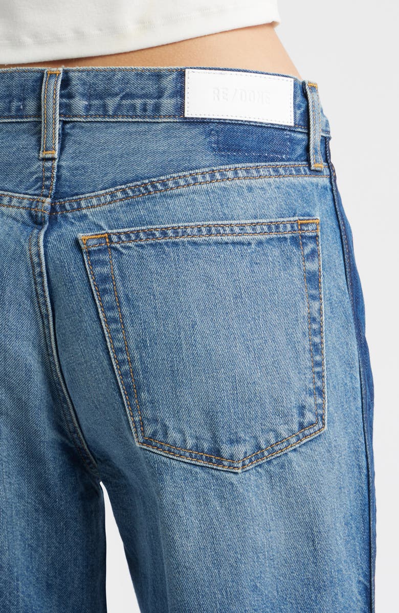 Re/Done The Californian High Waist Raw Hem Flare Leg Jeans, Alternate, color, Mid70sshadow