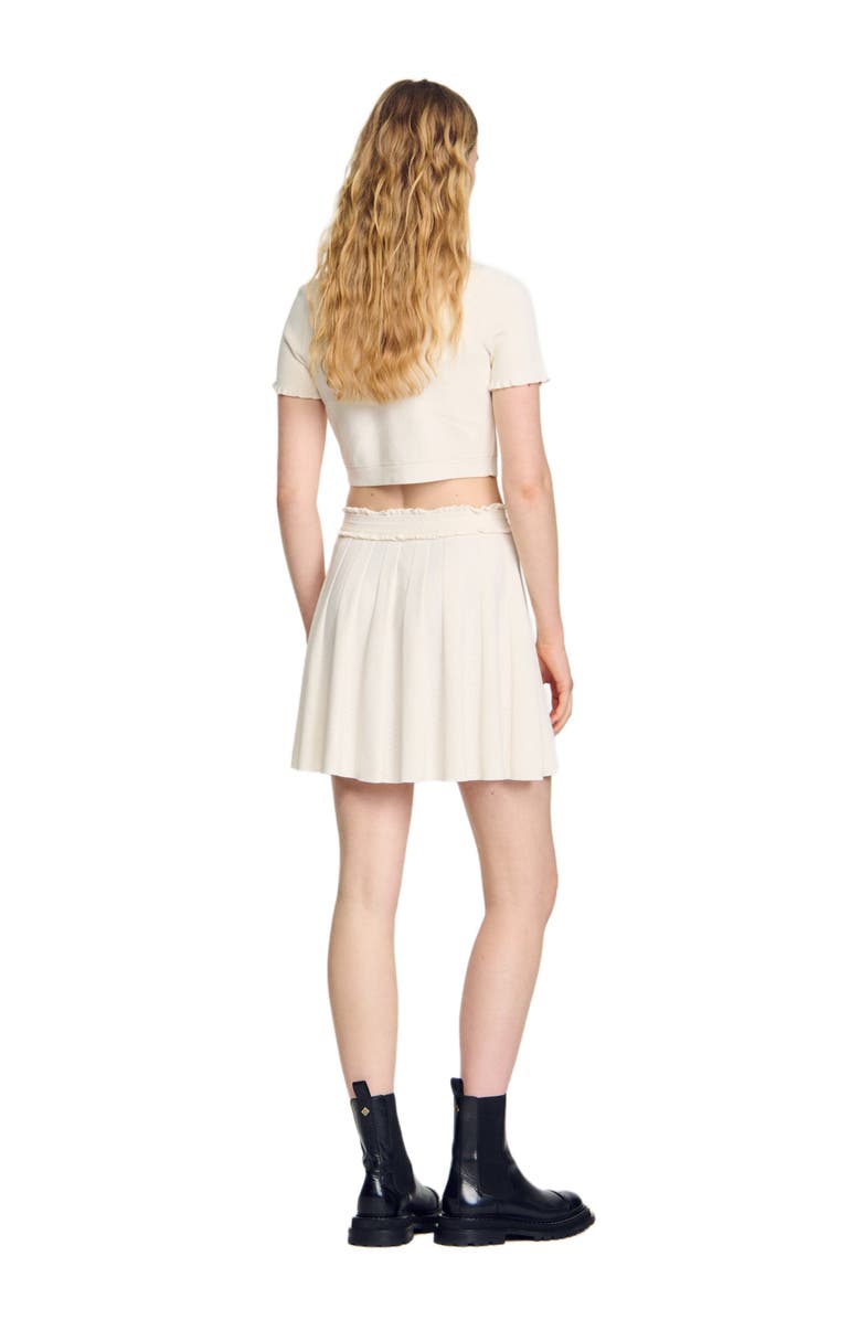 SANDRO Pointelle knit skirt, Alternate, color, 