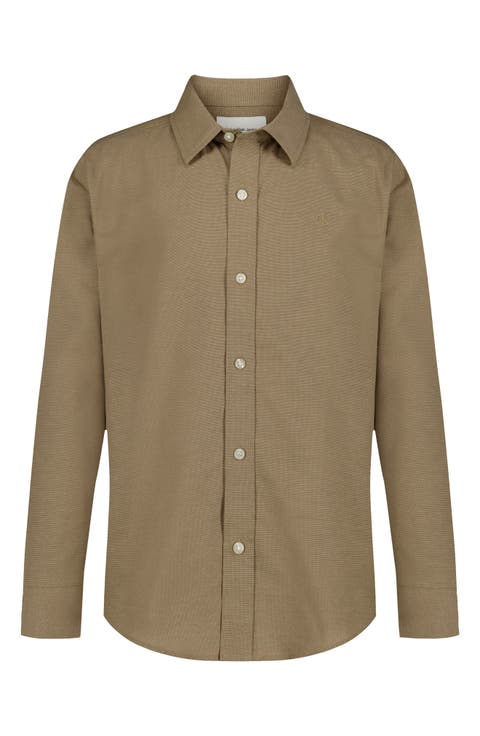 Kids' Herringbone Flannel Button Shirt