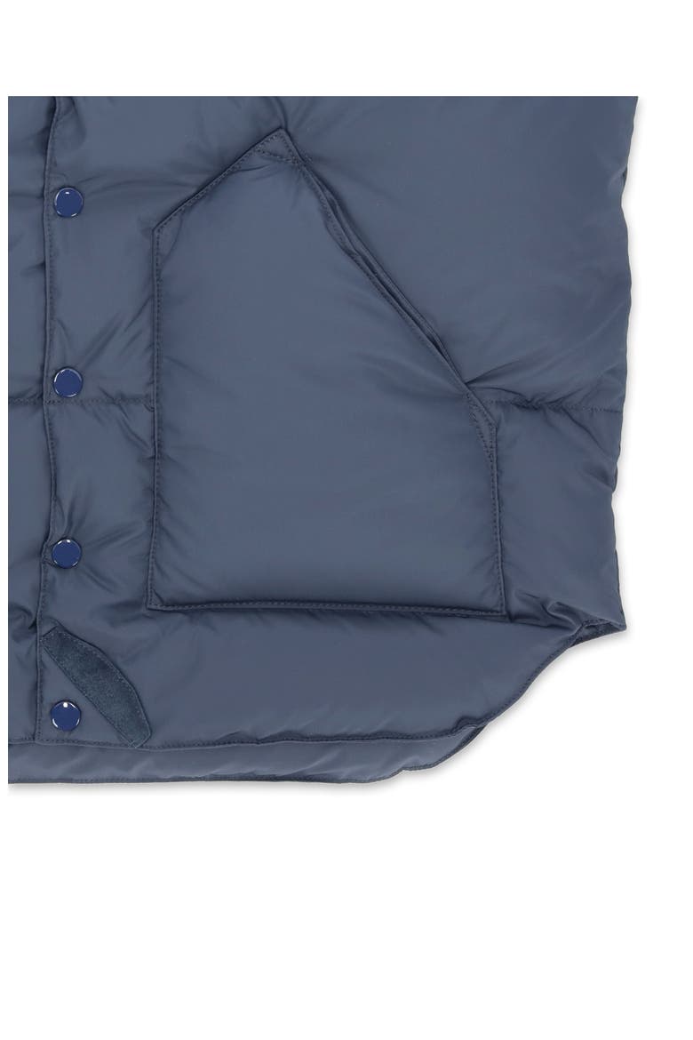 Down Vest with Suede Yoke, Alternate, color, Navy Blue