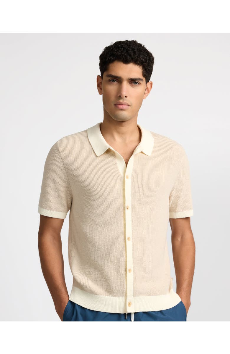 Onia Cotton Linen Button Up Sweater, Main, color, Stone/Egret