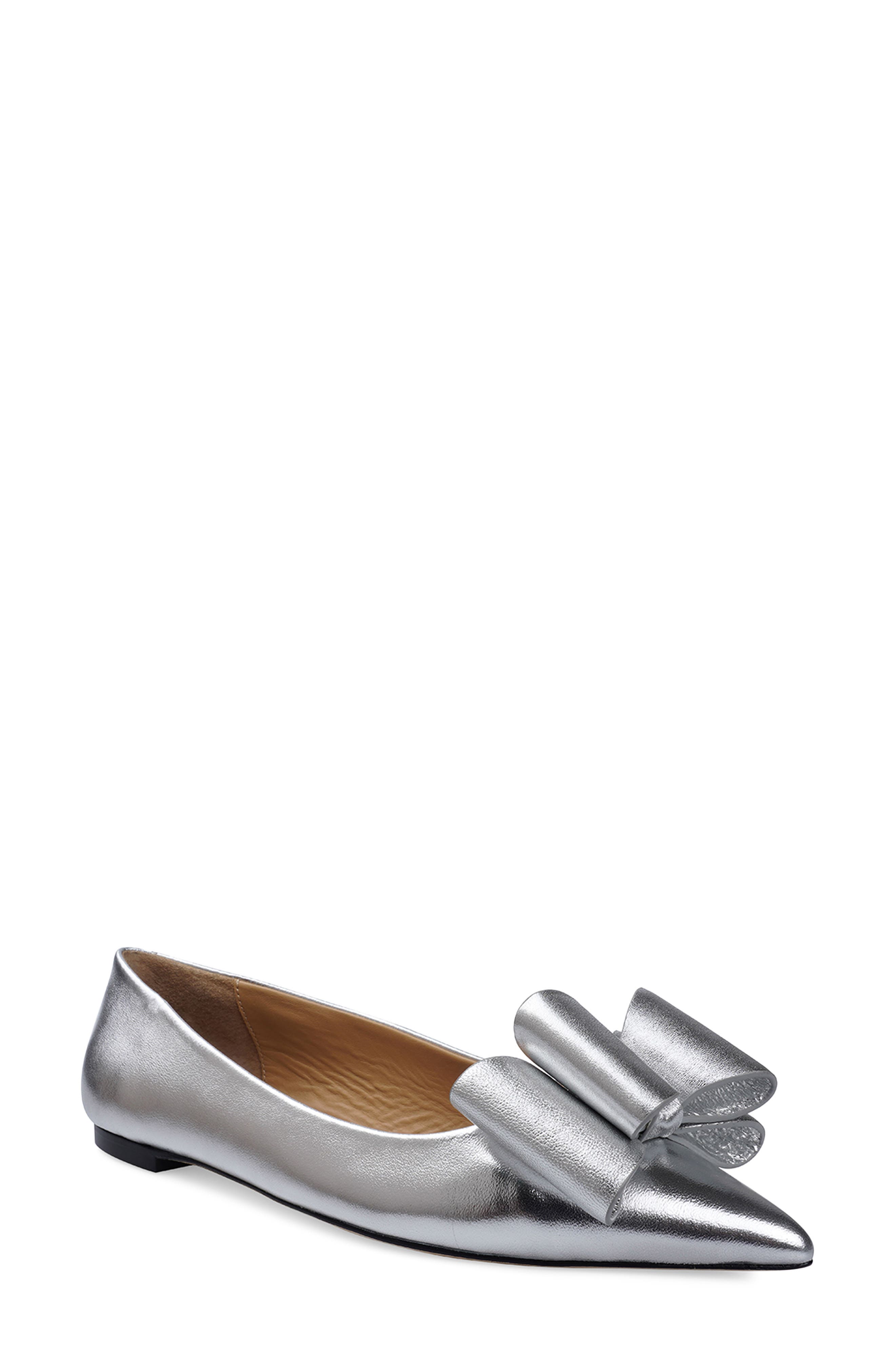 ZIGI Bibiana Flat, Main, color, Silver Metallic Leather
