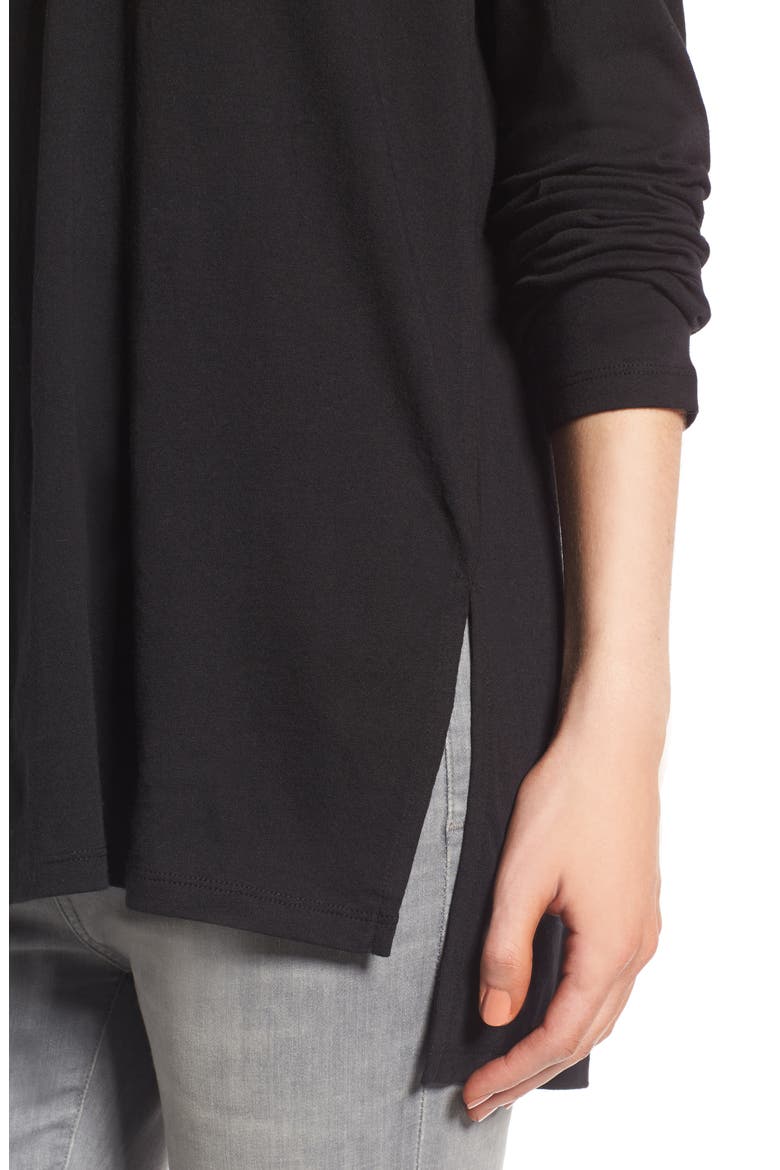 Side Slit Tee, Alternate, color, BLACK