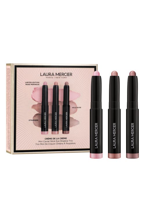 Laura Mercier Mini Creme De La Creme Caviar Stick Eyeshadow Trio Gift Set In Transparent