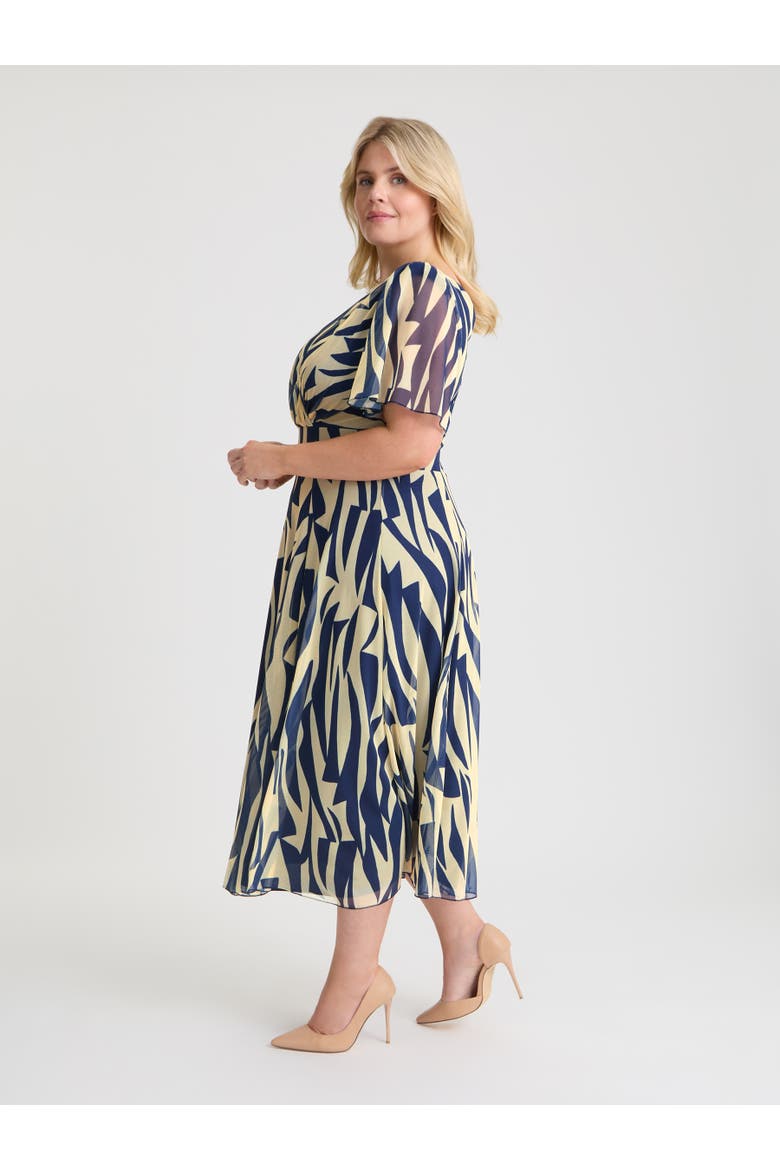Victoria Brush Angel Sleeve Midi Dress, Alternate, color, Marine Ivory