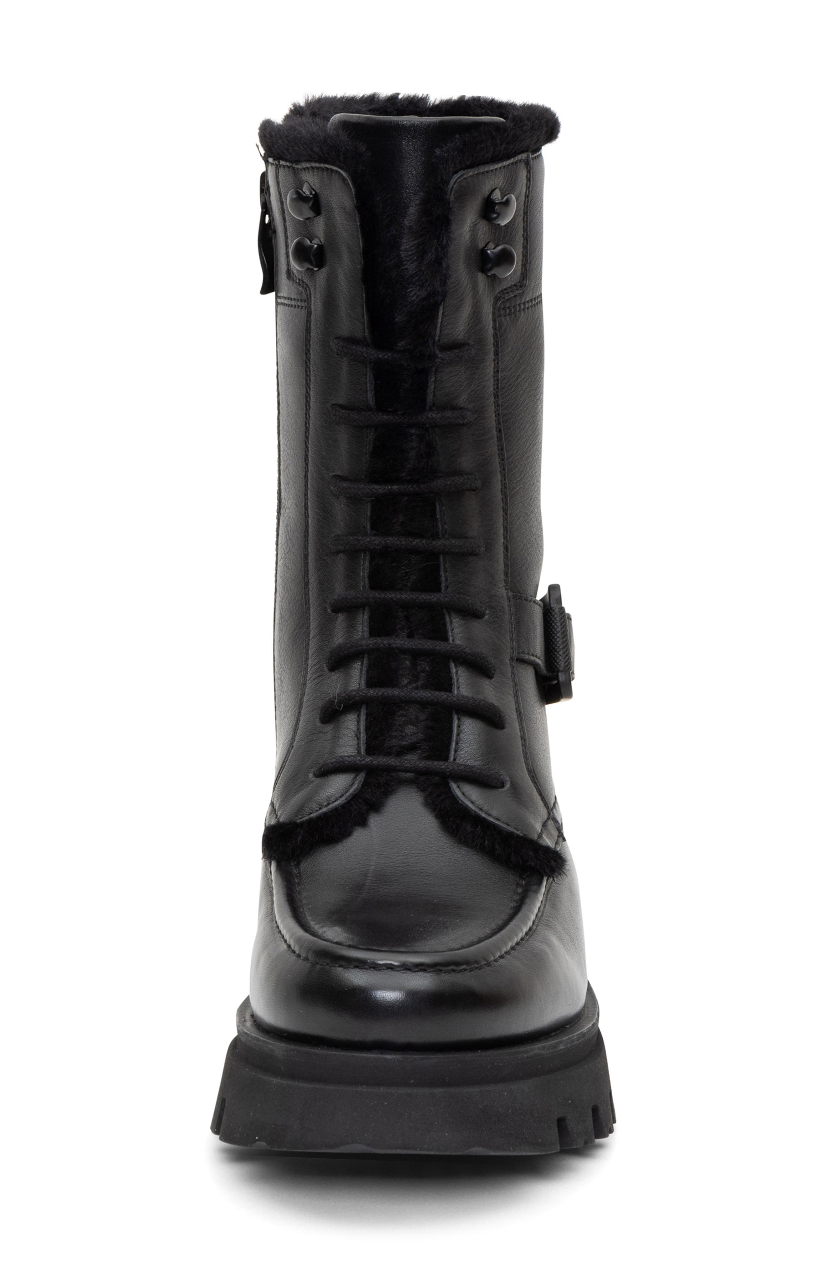 ara Kaiza Faux Fur Lined Combat Boot, Alternate, color, 