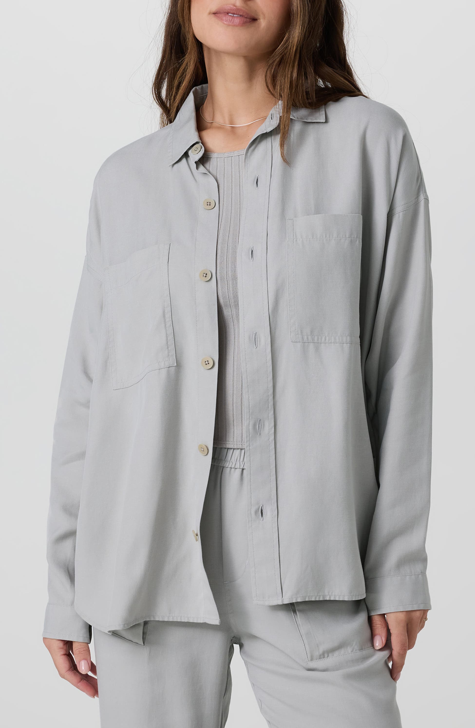 Vuori Trestles Twill Button-Up Shirt, Main, color, Talc
