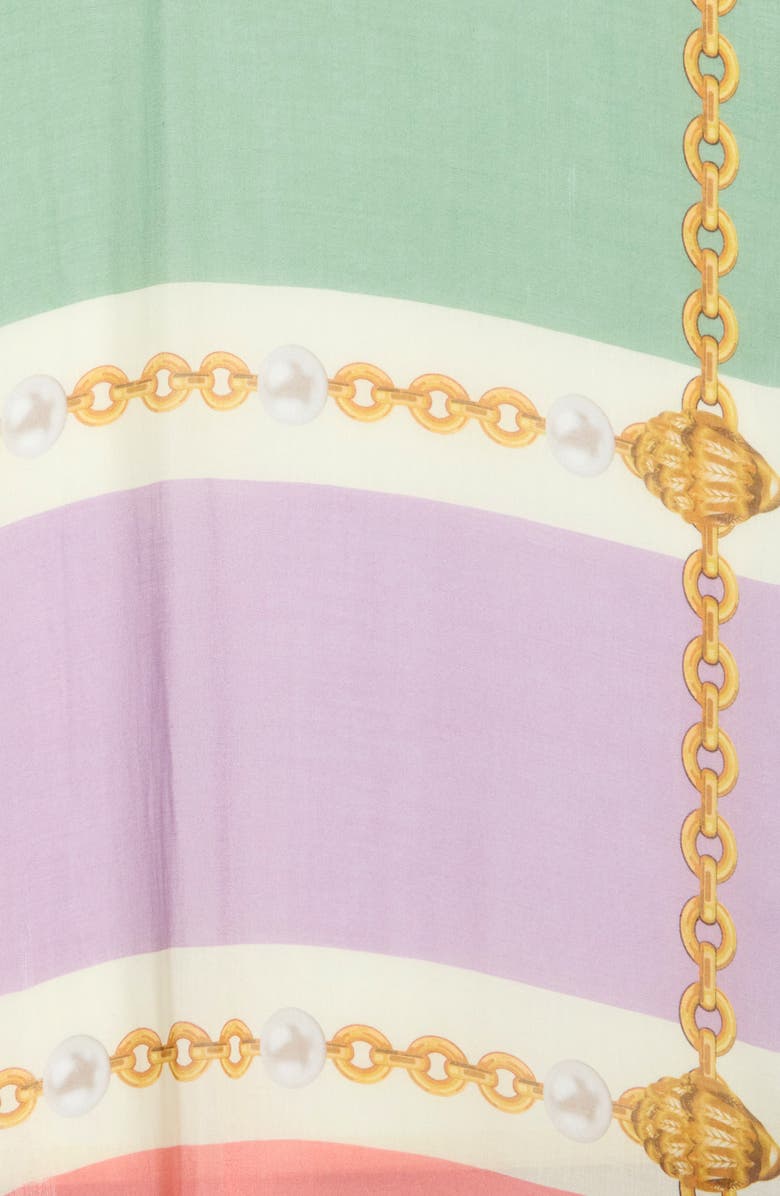 Kurt Geiger London Pearl Chain Stripe Oblong Scarf, Alternate, color,