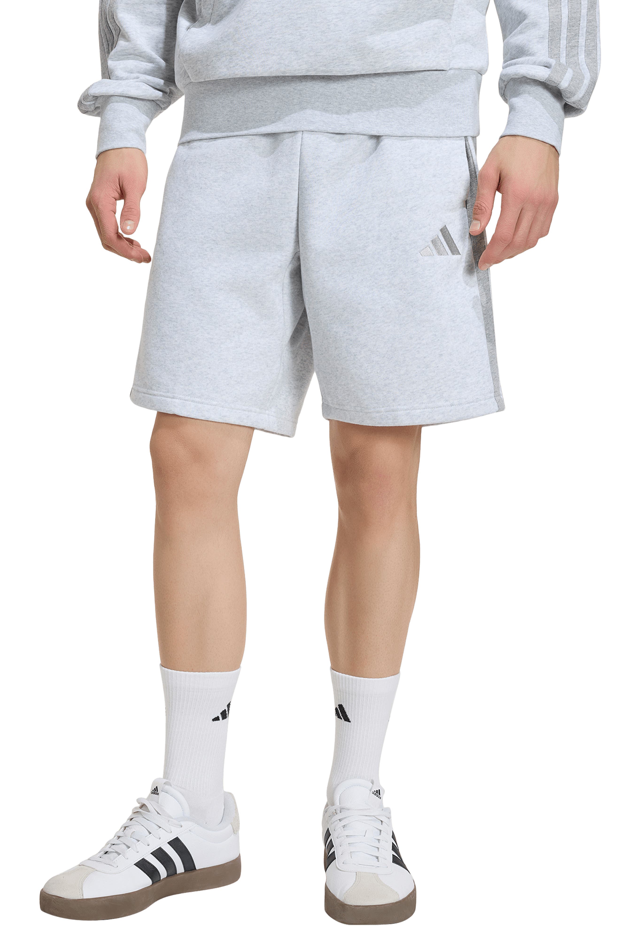 Essentials 3-Stripes Fleece Shorts