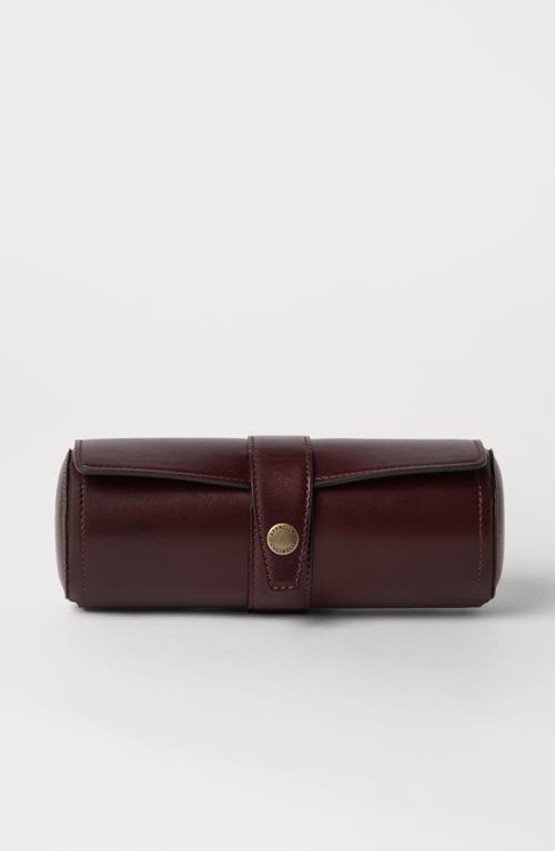 Brunello Cucinelli Leather Watch Case In Burgundy