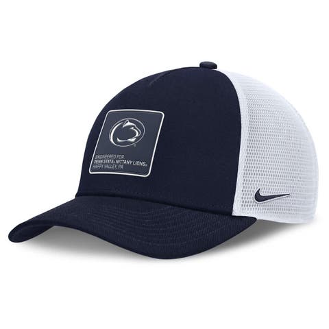 Men's Nike  Navy/White Penn State Nittany Lions 2025 On-Field Rise Engineered Trucker Adjustable Hat