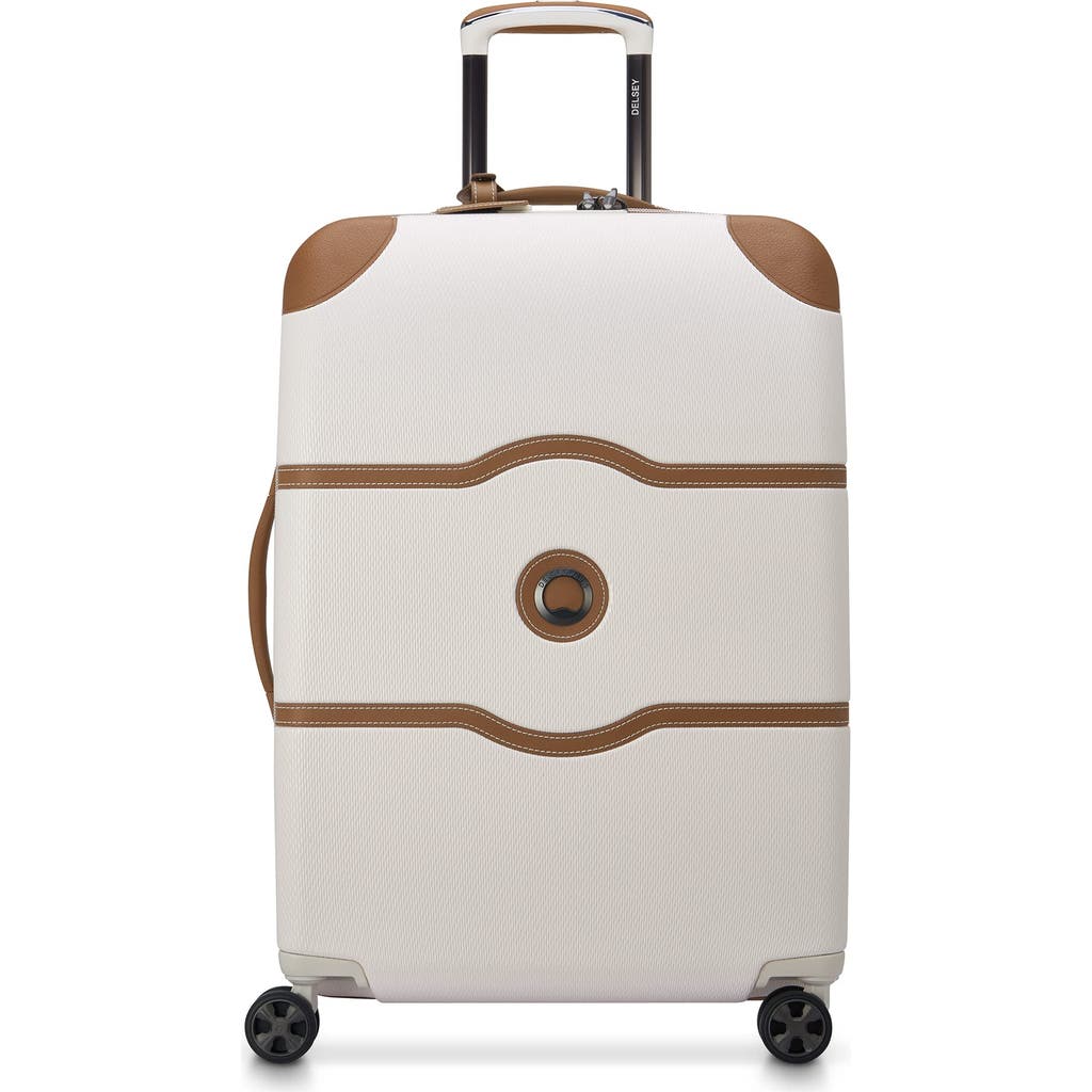 Delsey Paris Chatelet Air 2.0 Checked-medium 24 Inch Hardside Luggage With Spinner Wheels In Brown