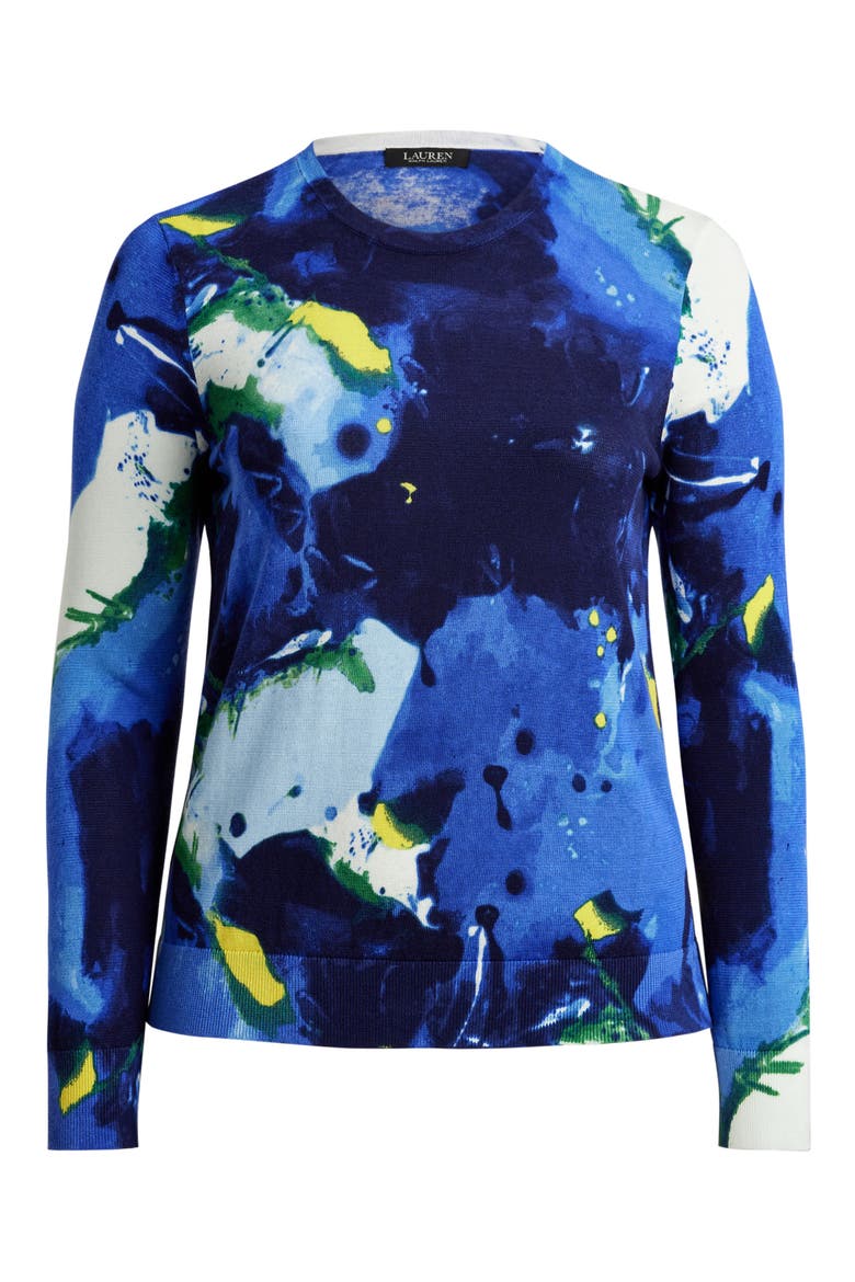 Floral Sweater, Alternate, color, BLUE MULTI
