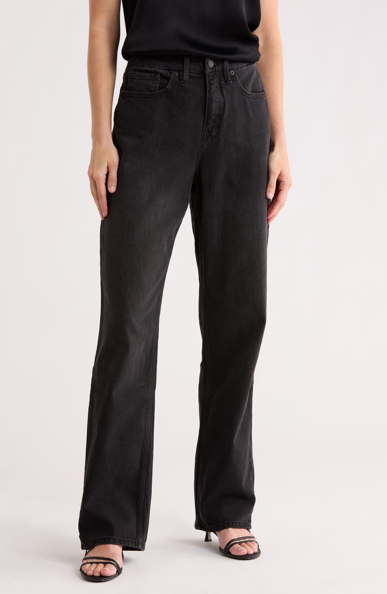 Good American Good '90s Ripped High Waist Relaxed Jeans, Main, color, Black348