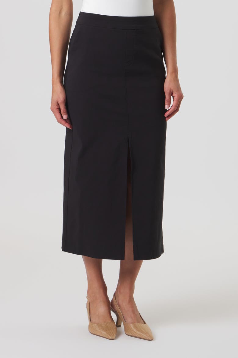 Avenue Pull-On Stretch Skirt, Alternate, color, Black