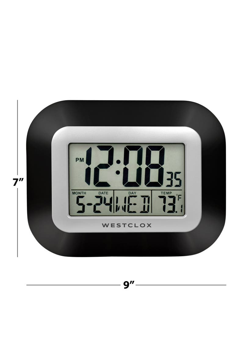 Digital LCD Wall Clock, Alternate, color, BLACK