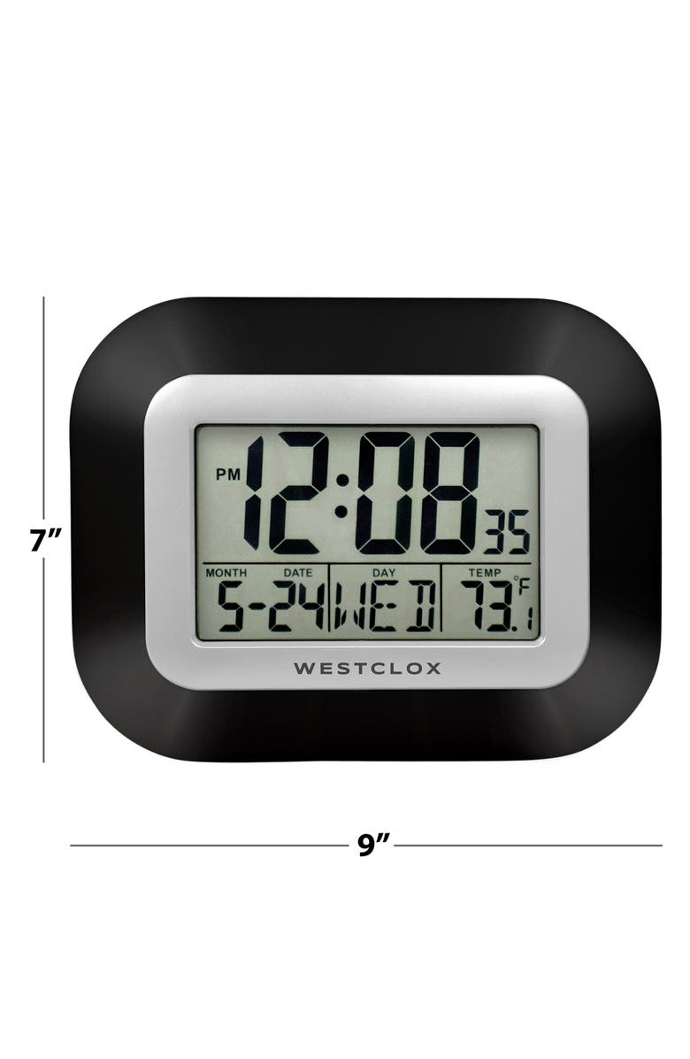 Westclox Digital LCD Wall Clock, Alternate, color, Black