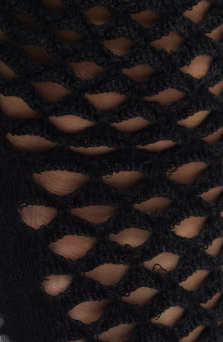 Stems Mesh Grippy Crew Socks, Alternate, color, Black