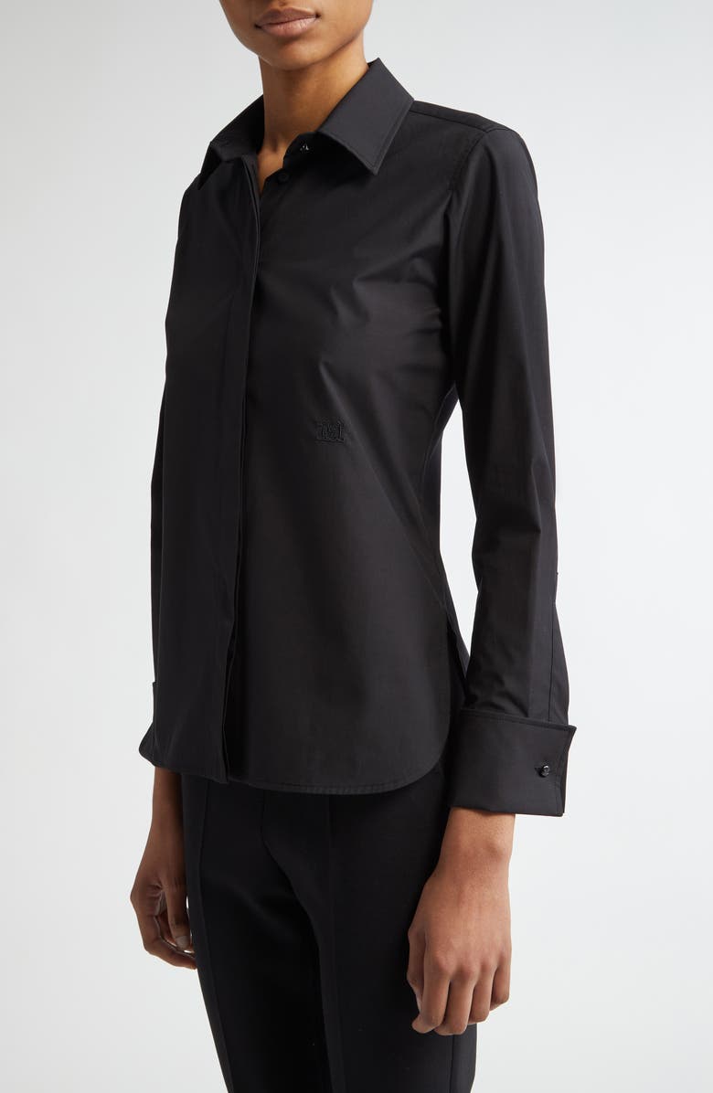 Max Mara Knut Stretch Cotton Button-Up Shirt, Alternate, color,