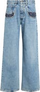 Maison Margiela Paisley Detail Boyfriend Straight Leg Jeans