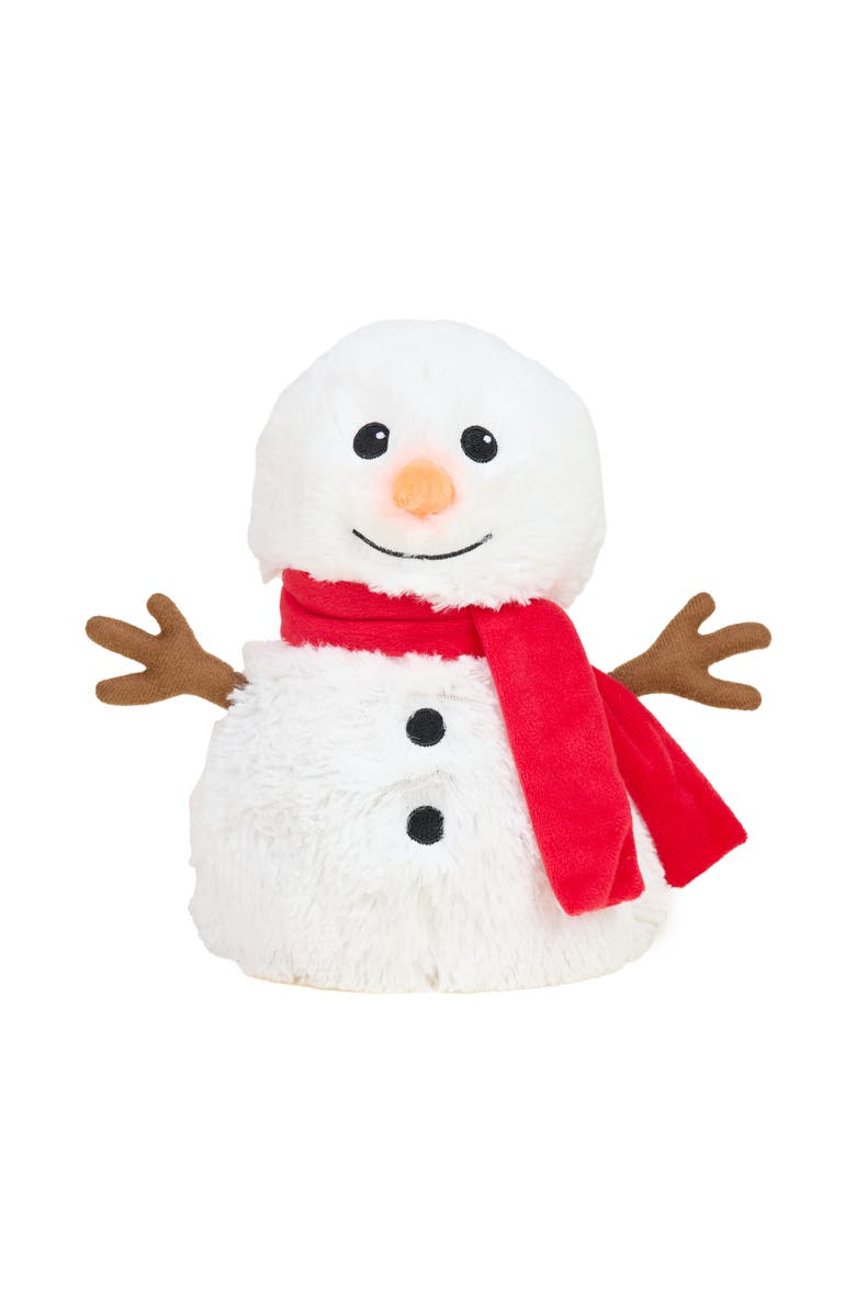 Warmies Red Scarf Snowman Plush Toy, Alternate, color, Multi Color