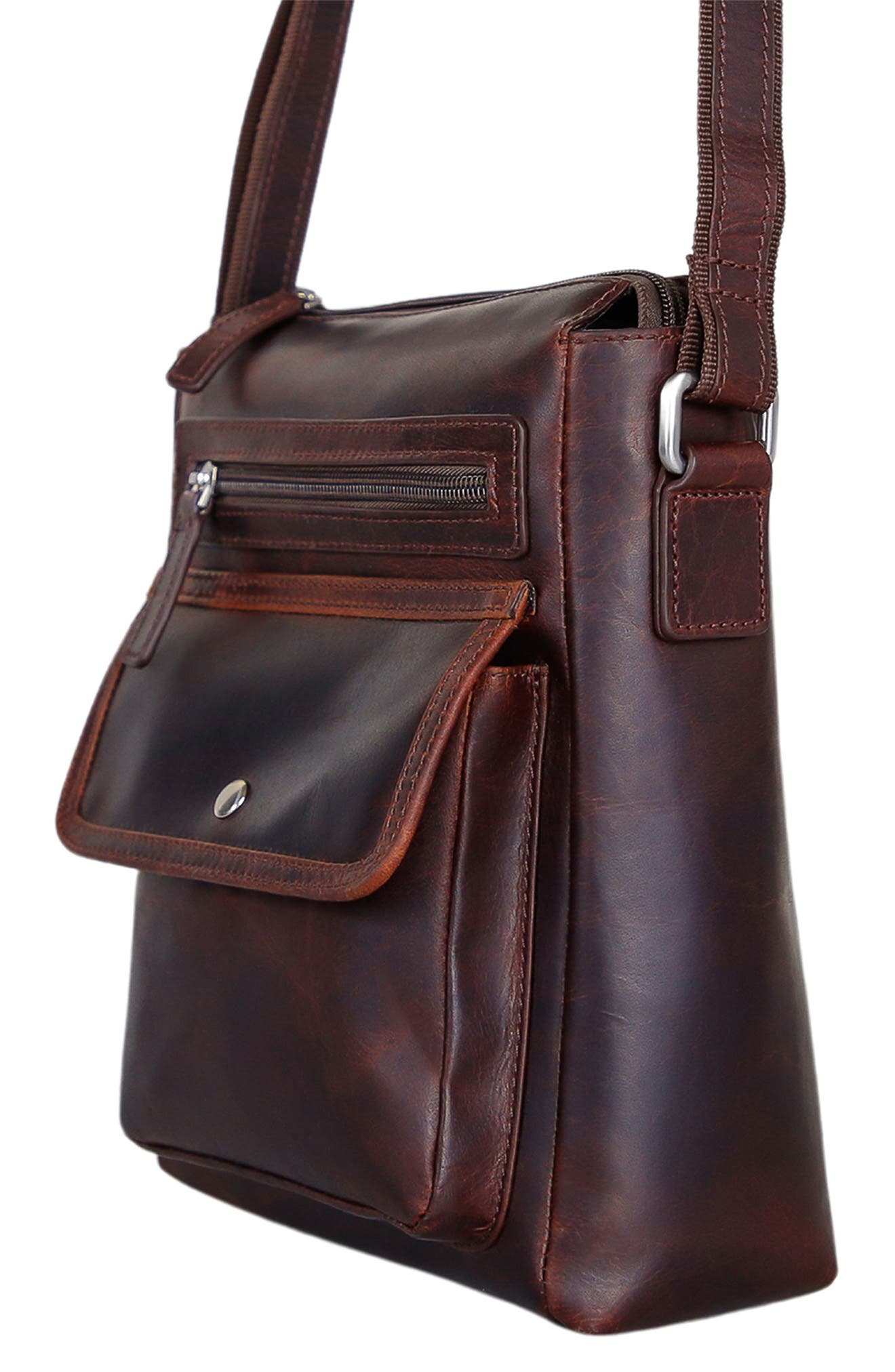 Mancini Buffalo Leather Everyday Crossbody Bag, Alternate, color, 