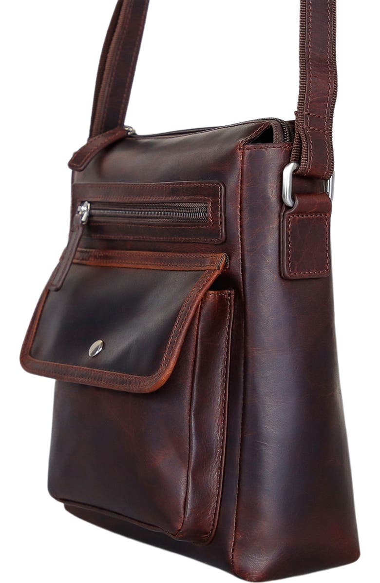 Mancini Buffalo Leather Everyday Crossbody Bag, Alternate, color, Brown