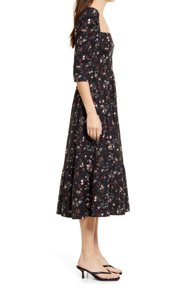 Reformation Cyprus Organic Cotton Blend Short Sleeve Dress, Alternate, color, 