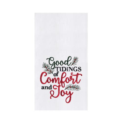C&F Home "Good Tidings of Comfort & Joy" 100% Cotton Embroidered Flour Sack Christmas Dishtowel  product