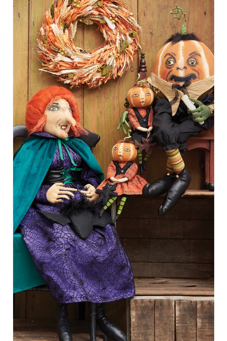 Endora Carnival Witch Halloween Joe Spencer Gathered Traditions Figurine, Alternate, color, Purple