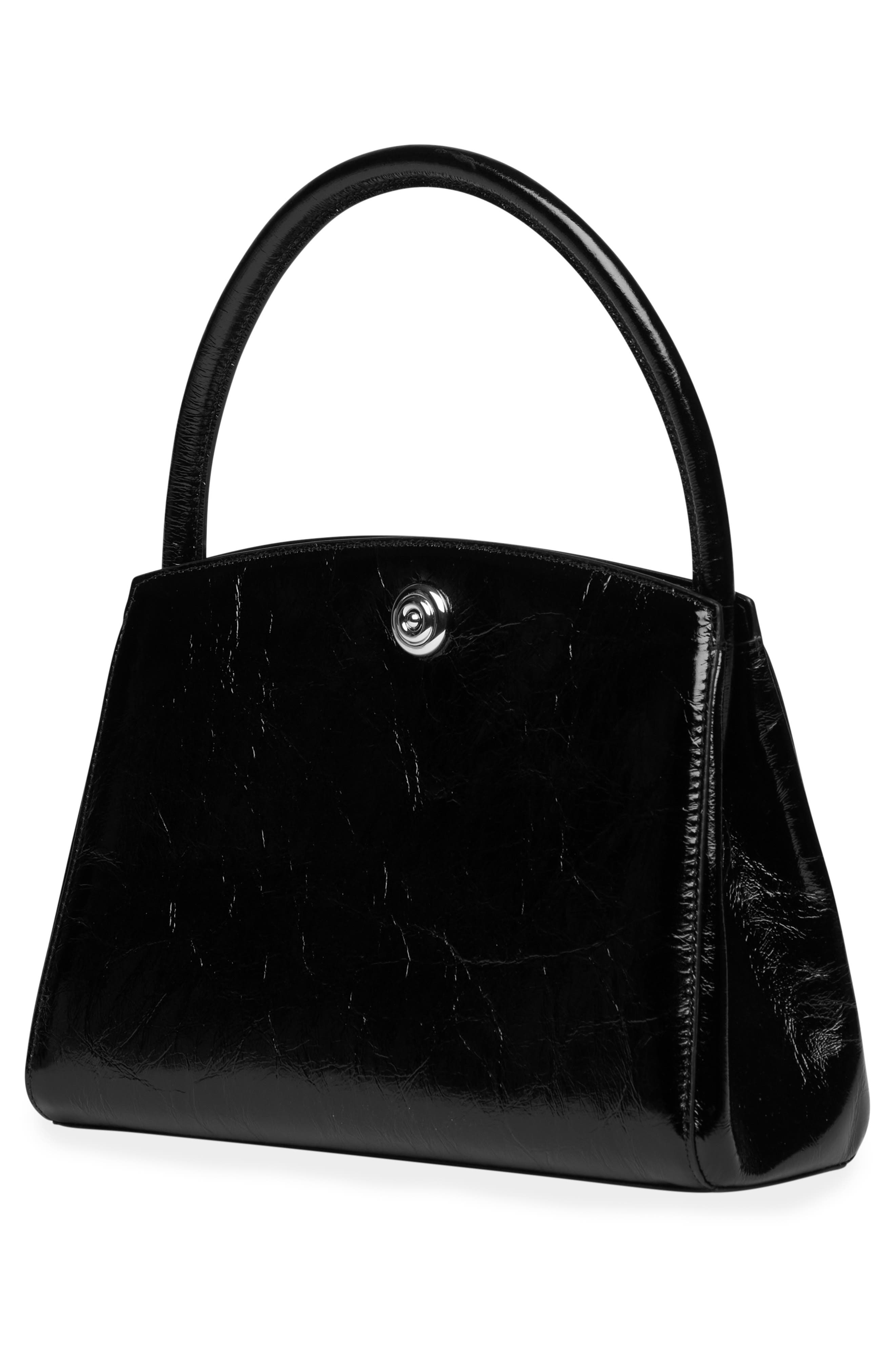 LIFFNER Pushlock Leather Shoulder Bag, Alternate, color, Black