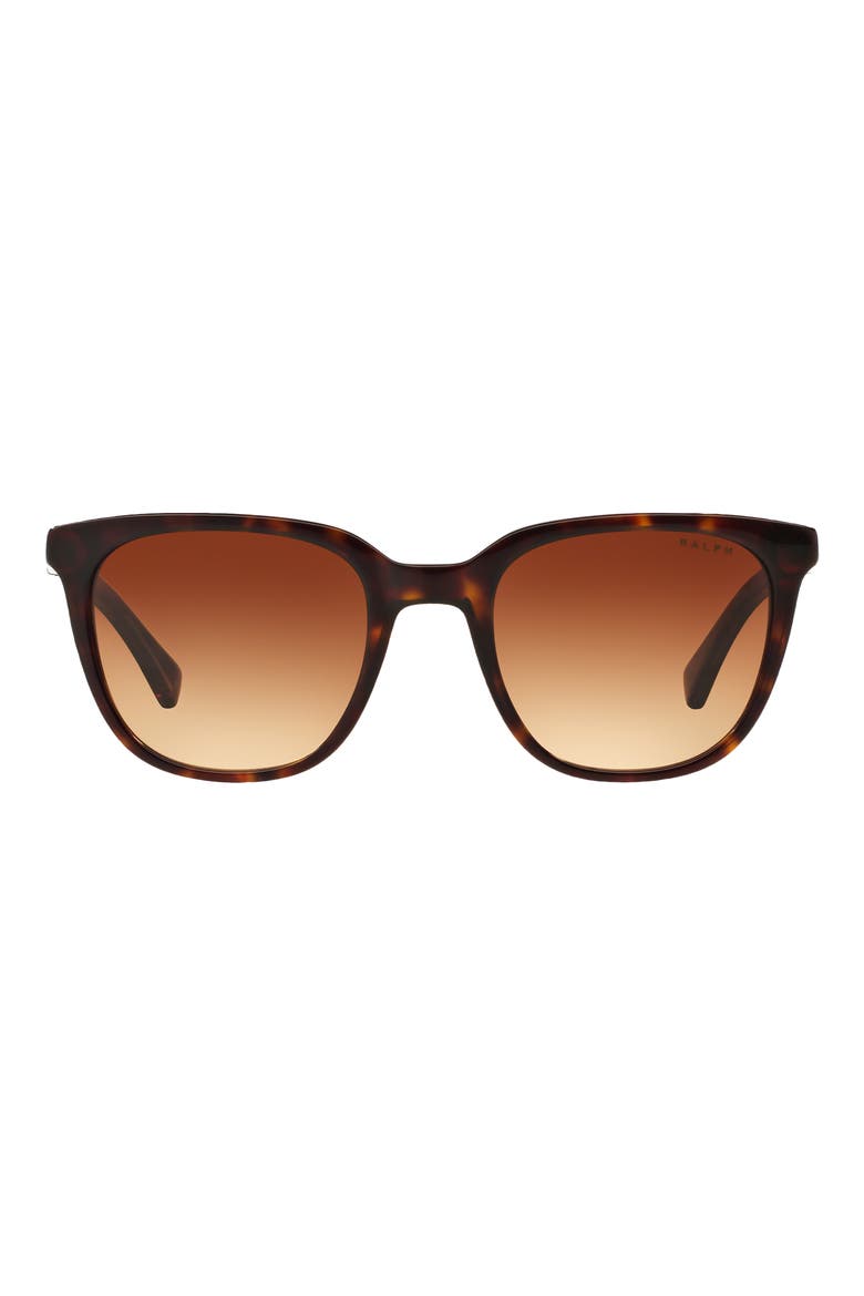 51mm Gradient Rectangle Sunglasses, Main, color, SHINY DARK HAVANA / BROWN