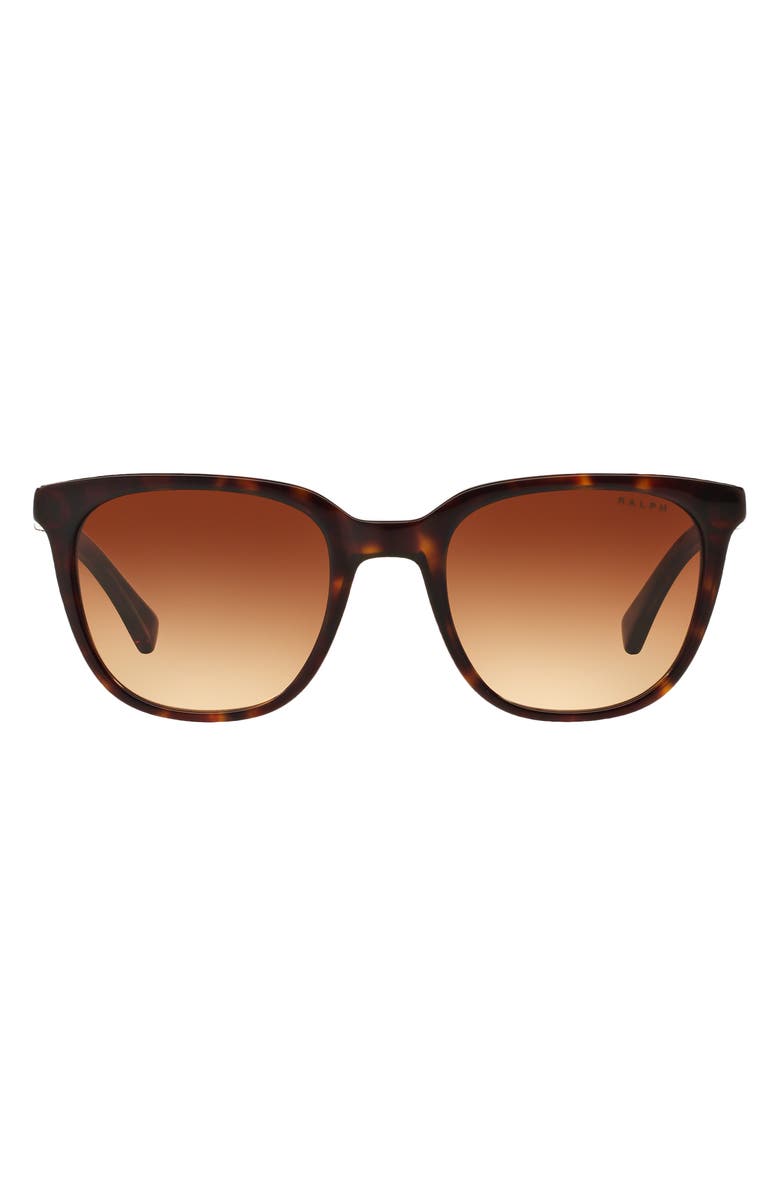 RALPH 51mm Gradient Rectangle Sunglasses, Main, color, Shiny Dark Havana / Brown