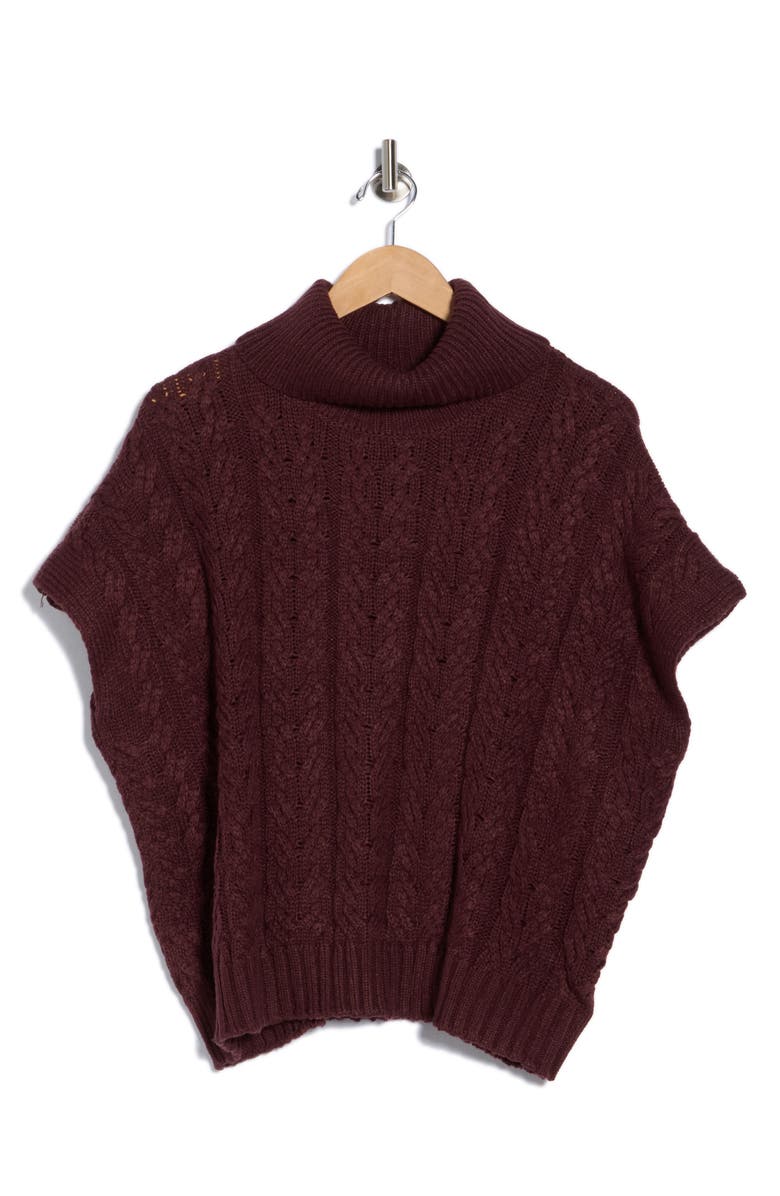 Splendid Sleeveless Turtleneck Sweater, Alternate, color, Deep Plum