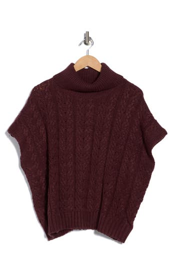 Splendid Aspen Sleeveless Turtleneck Sweater In Burgundy