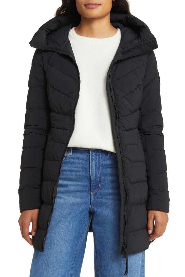 Clair 750 Fill Power Down Puffer Coat, Alternate, color, BLACK