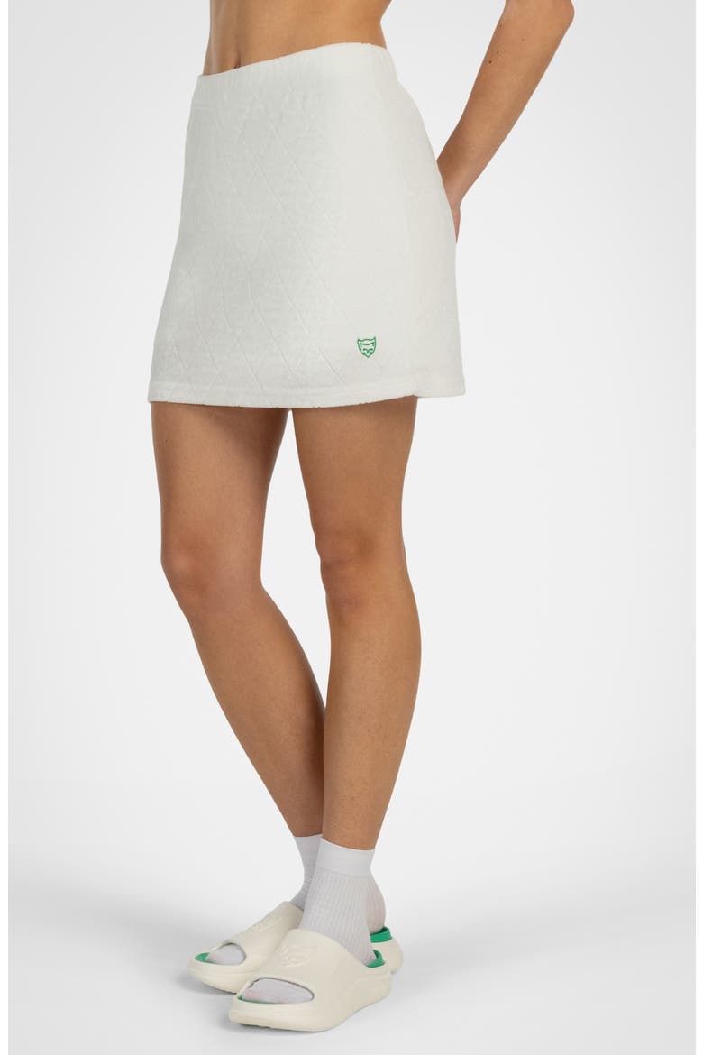 Apres-Golf Terry Miniskirt, Alternate, color, WHITE/ BLARNEY