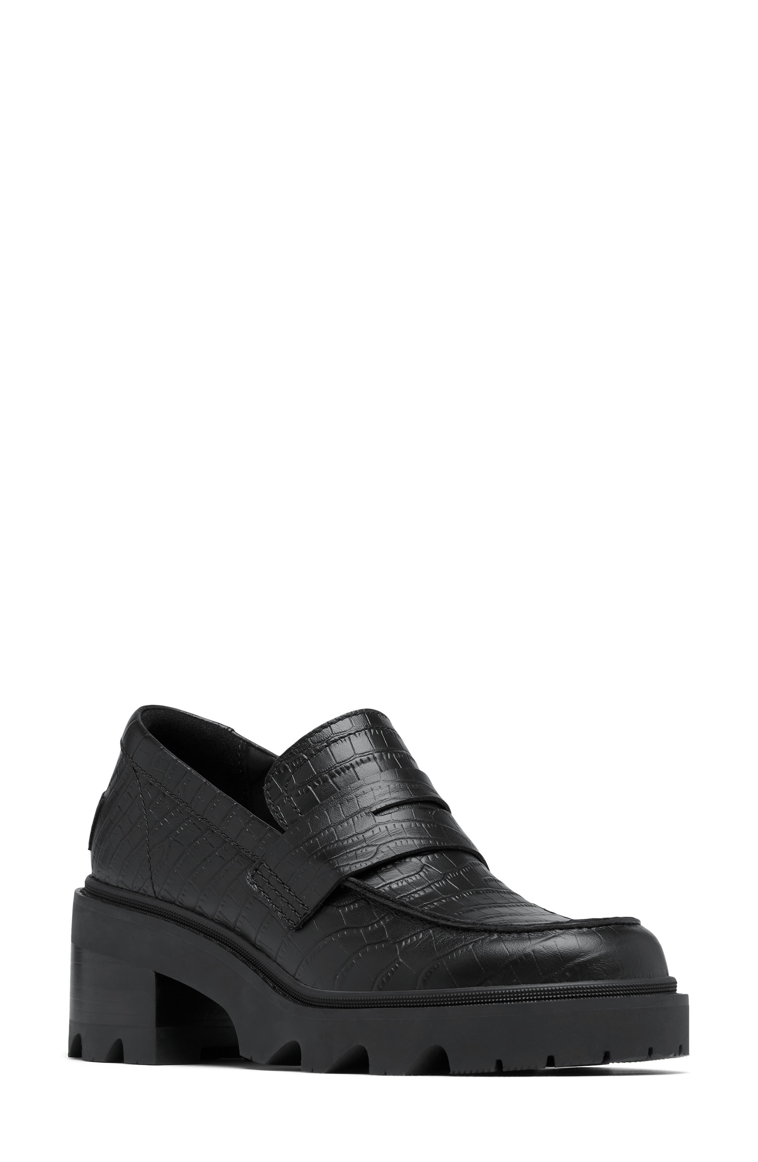 SOREL Joan Now City Penny Loafer, Main, color, Black/ Black