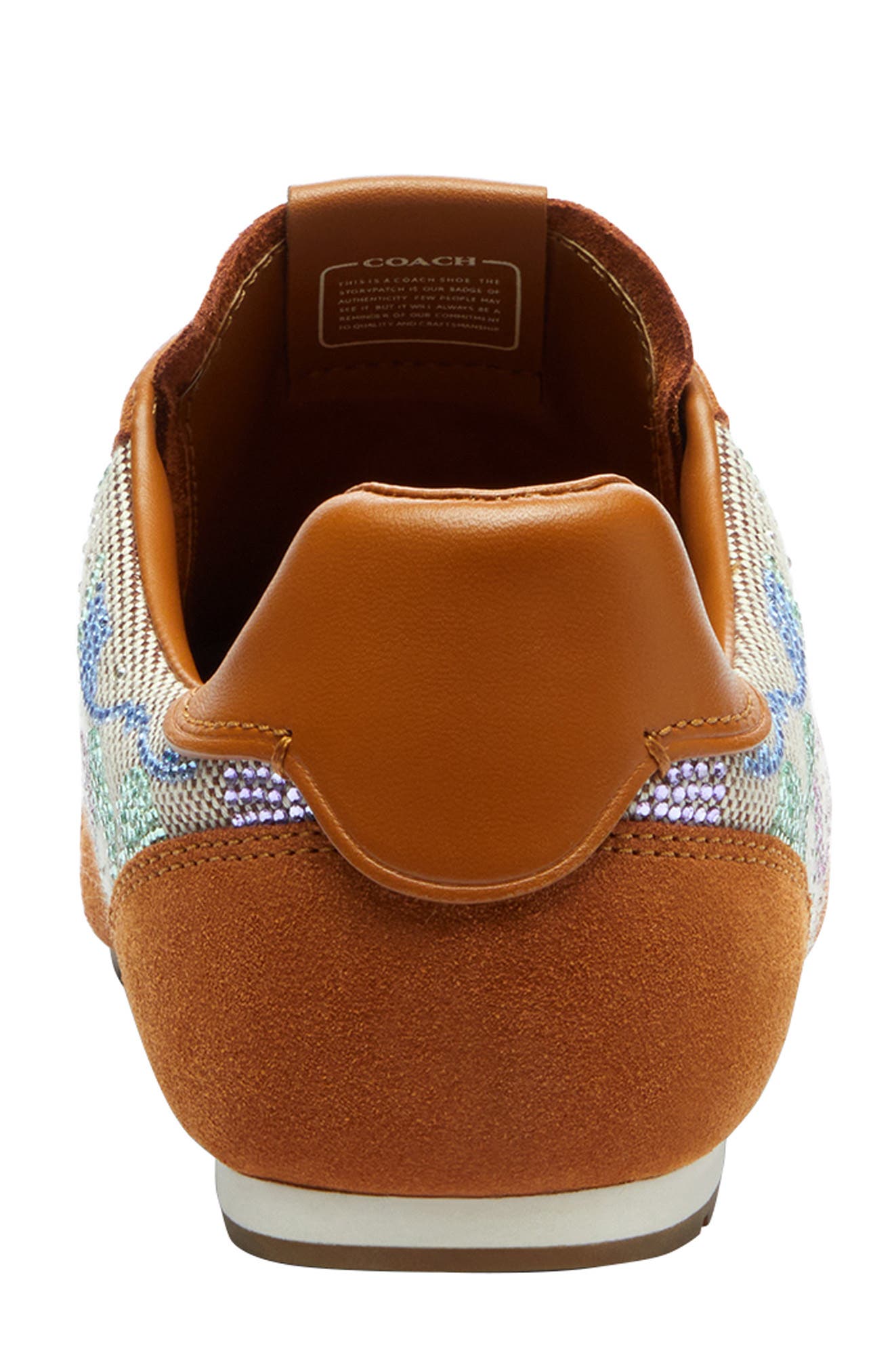 COACH Logo Mixed Media Sneaker, Alternate, color, Light Tan Multi