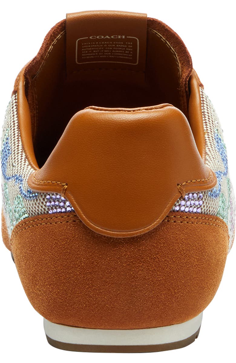 COACH Logo Mixed Media Sneaker, Alternate, color, Light Tan Multi