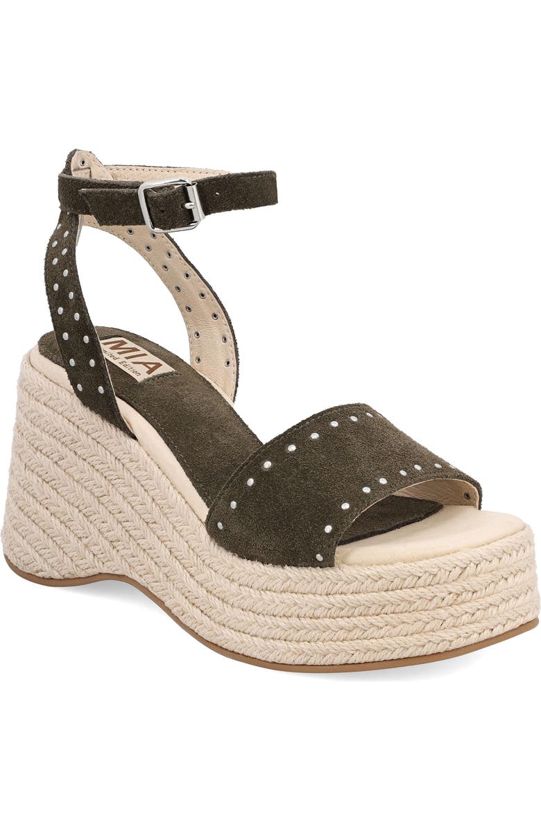 MIA Limited Edition Pascha Ankle Strap Espadrille Platform Sandal, Main, color, Khaki
