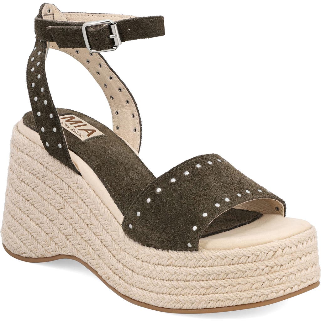 Shop Mia Limited Edition Pascha Ankle Strap Espadrille Platform Sandal In Khaki