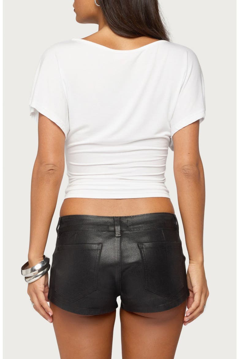 Fari Hook & Eye Ruched Top, Alternate, color, WHITE
